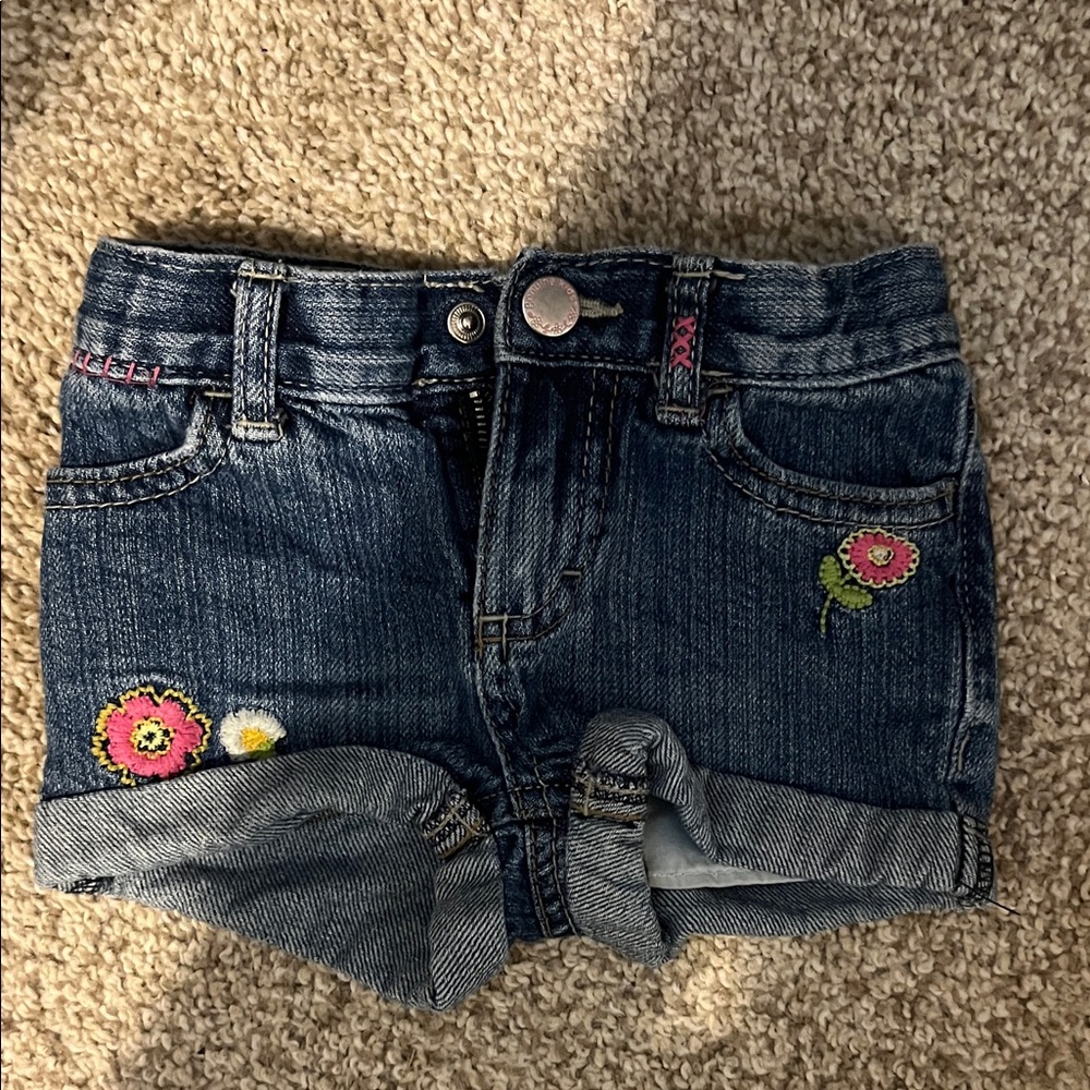 Girl Jean shorts. Size 12 months.